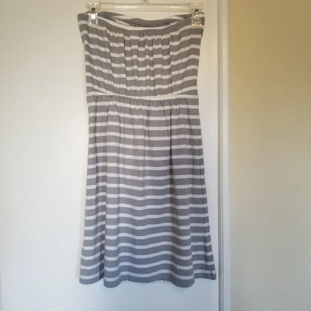 Old Navy Gray and White Stripe Strapless Dress (size s/p/p) - Picture 5 of 7